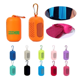 Ice Silk Cooling Towel with Silicone Case