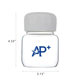 10oz glass with a lid mini scale