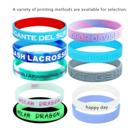 Custom logos are available with multi-color silicone wristbands