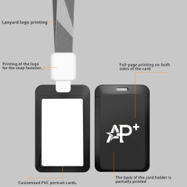 Customized ID card holder with retractable lanyard