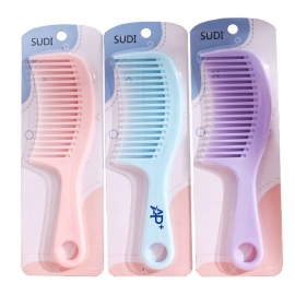 Wide-tooth custom-printed logo comb