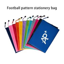 A4 football-patterned waterproof polyester fabric zipper bag