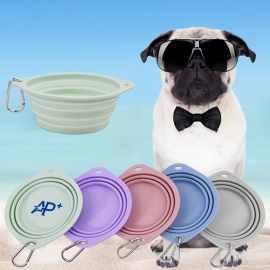 Outdoor pet foldable silicone bowl