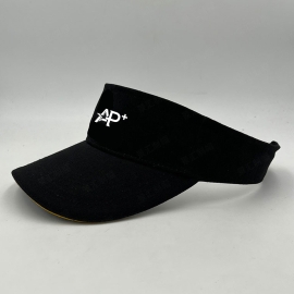 Pure cotton open-top embroidered logo print cap