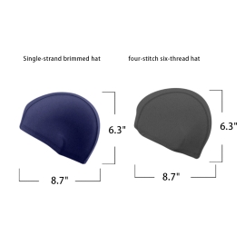 Polyester 4-needle 6-thread coverstitch swim cap and Polyester single-needle chainstitch swim cap