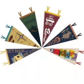 Custom Felt Pennant Banner - 9&quot; x 24&quot;  - Decorative &amp; Promotional