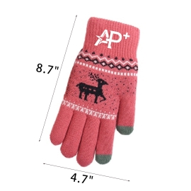 Customizable Cute Deer Pattern Thickened Winter Gloves Warm and Personalizable