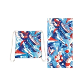 2 in 1 Foldable Printed All in One Beach Towel Travel Blanket