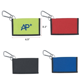 Carabiner Wallet Holder for Cards ID Badge Cash and Coins