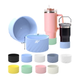 Silicone Sleeve For Water Bottle Straight Cylinder Non Slip Heat Insulation Portable Cup Holder 