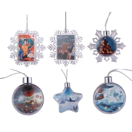 Heat-Transfer Plastic Acrylic Christmas Ornaments