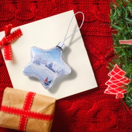 Heat-Transfer Plastic Acrylic Christmas Ornaments