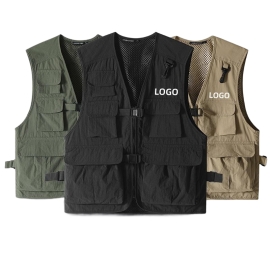 Multi-Pocket Utility Vest for Professionals (Custom Logo)