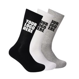 Men’s Custom Logo Cotton Sports Socks (Soccer/Basketball)