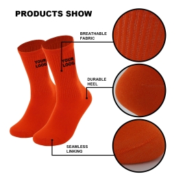 Men’s Custom Logo Cotton Sports Socks (Soccer/Basketball)